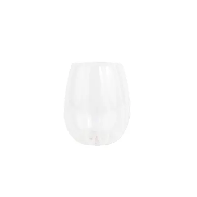 Nuovo Stripe White Stemless Wine Glass 4"H, 10 oz