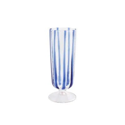 Nuovo Stripe Blue Champagne Glass 6.5"H, 8 oz