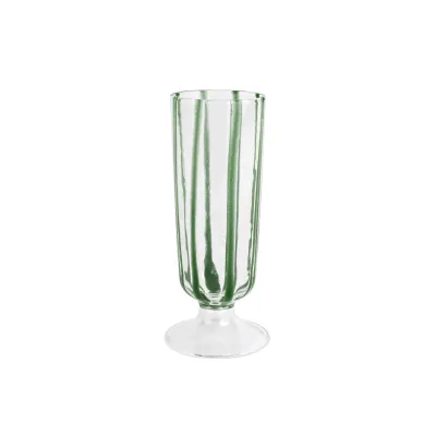 Nuovo Stripe Green Champagne Glass 6.5"H, 8 oz