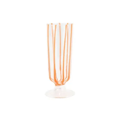 Nuovo Stripe Orange Champagne Glass