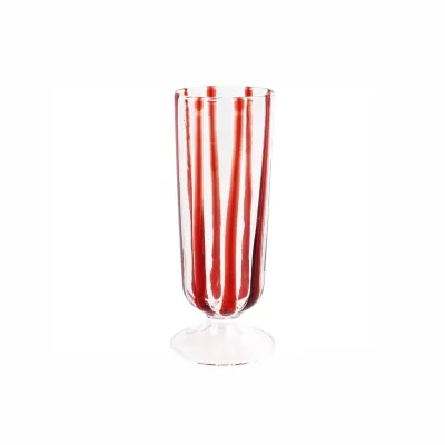 Nuovo Stripe Red Champagne Glass 6.5"H, 8 oz