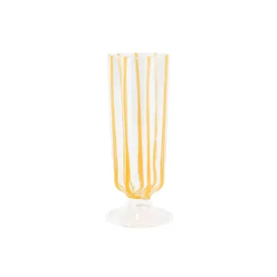 Nuovo Stripe Yellow Champagne Glass