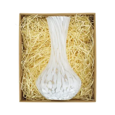 Nuvola White Fluted Vase Small