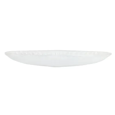 Onda Glass White Long Oval Bowl 26"L, 8"W, 4"H