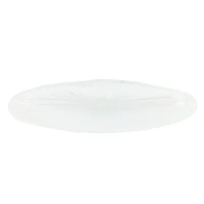 Onda Glass White Long Oval Bowl 26"L, 8"W, 4"H