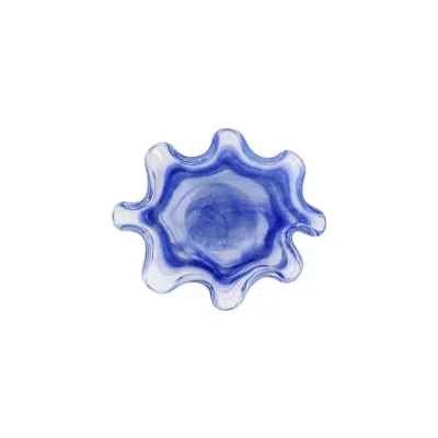 Onda Glass Cobalt Ruffled Bowl Petite
