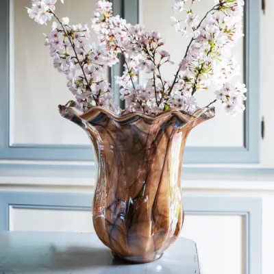 Onda Glass Tortoiseshell Tulip Vase