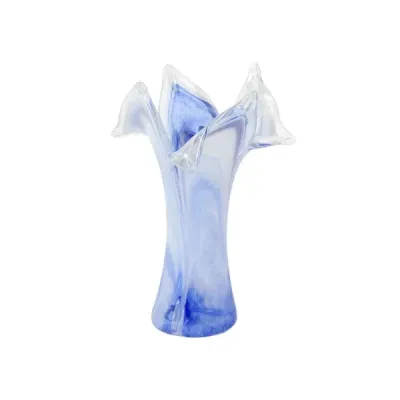 Onda Glass Cobalt Twisted Flower Vase