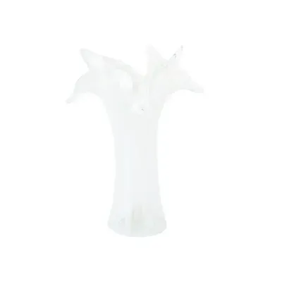 Onda Glass White Twisted Flower Vase