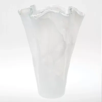 Onda Glass White Centerpiece 20.5"L, 11.5"W, 8.25"H