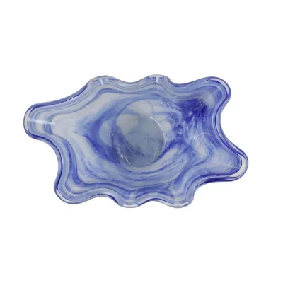 Onda Glass Cobalt Medium Bowl 12"L, 9"W, 7.5"H