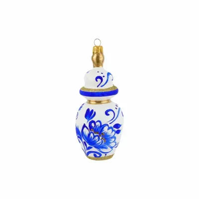 Ornaments Figural Ginger Jar with Flowers Ornament