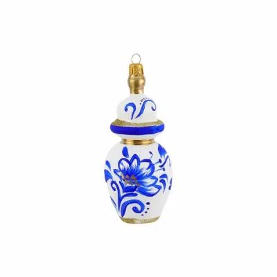 Ornaments Figural Ginger Jar with Flowers Ornament
