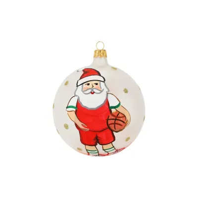Old St. Nick Basketball Ornament 4"D