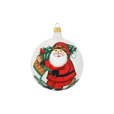 Old St. Nick Bicycle Ornament 4"D