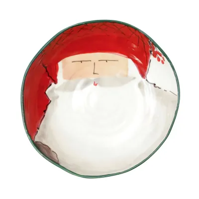 Old St. Nick Pasta Bowl - Red Hat 8.25"D, 2.25"H