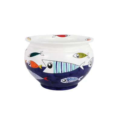 Pesce Pazzo Medium Cachepot 9.75"D, 7"H