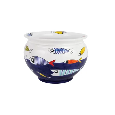 Pesce Pazzo Medium Cachepot 9.75"D, 7"H