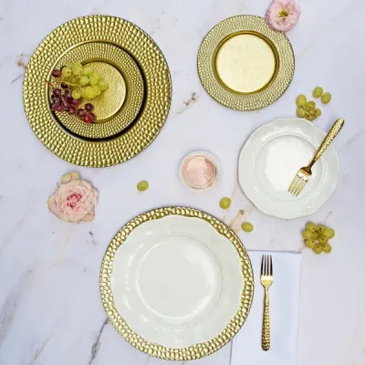 Pelli Glass Gold Dinnerware