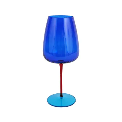 Pompidou Blue Wine Glass 9"H, 18 oz