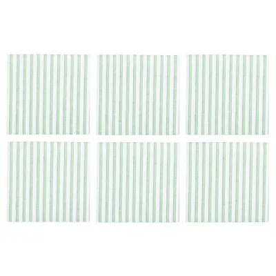 Papersoft Napkins Capri Green Cocktail Napkins (Pack of 20) - Set of 6 5"Sq (Folded) 10"Sq (Flat)