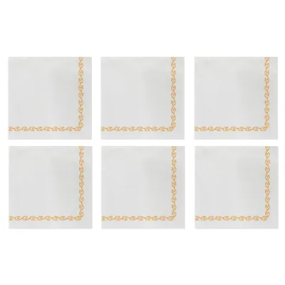 Papersoft Napkins Florentine Yellow Cocktail Napkins (Pack of 20) - Set of 6