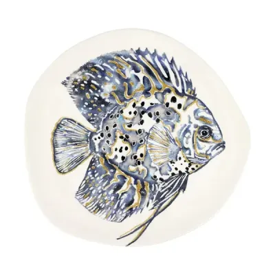 Reef Discus Fish Oblong Round Platter