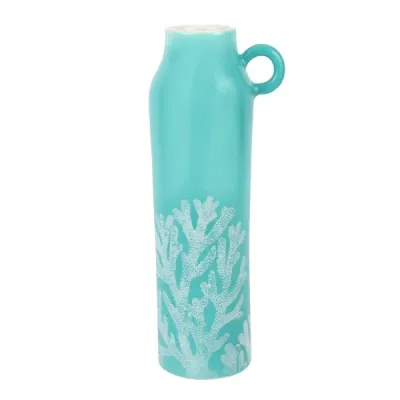 Reef Medium Aqua Tall Handled Vase