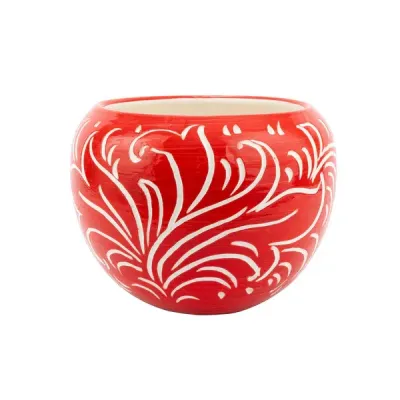 Rustic Garden Red Scroll Planter Medium