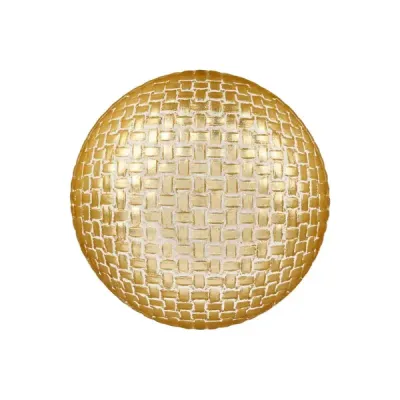 Rufolo Glass Gold Basketweave Serving Bowl Small