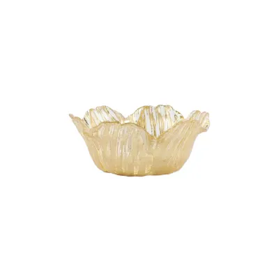 Rufolo Glass Gold Flower Bowl Small