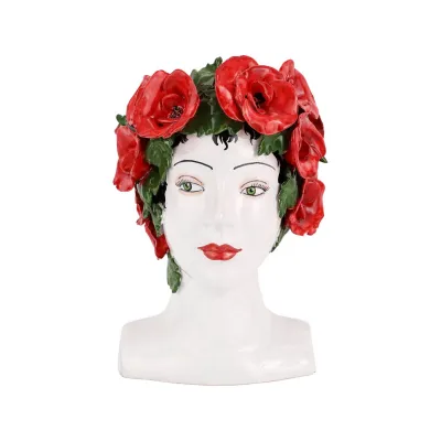 Sicilian Heads Poppies Head 9"L, 8"W, 12"H