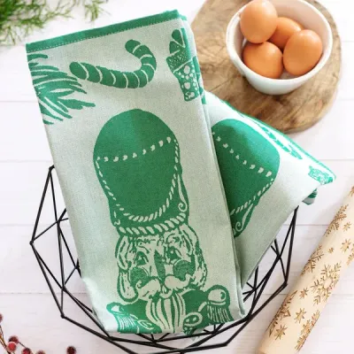 Strofinaccio Green Nutcracker Dish Towels Set of 2