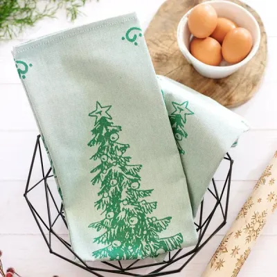 Strofinaccio Green Tree Dish Towels Set of 2
