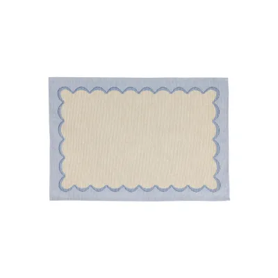 Tavola Blue Scalloped Placemats - Set of 4 19"L, 13"W