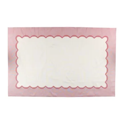 Tavola Pink Scalloped Tablecloth 102"L, 63"W