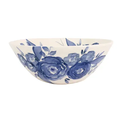 Blue Camellia Deep Serving Bowl 12.5"D, 5"H