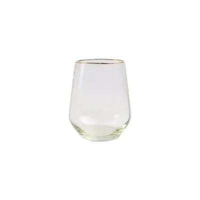 Rainbow Green Stemless Wine Glass 4.25"H, 14 oz