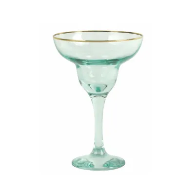 Rainbow Green Margarita Glass 6.5"H, 4 oz