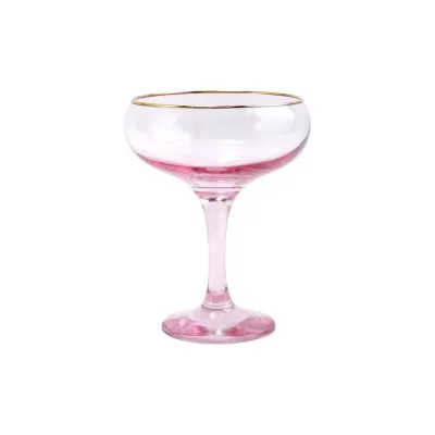 Rainbow Pink Coupe Champagne Glass 5.25"H, 6 oz