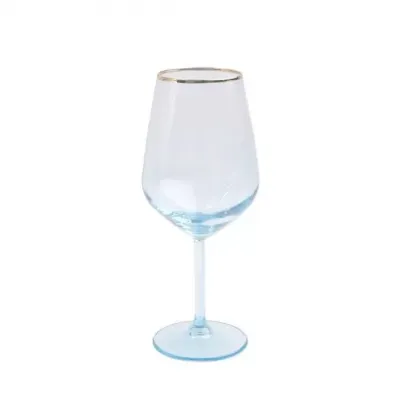 Rainbow Turquoise Wine Glass 8.5"H, 15 oz