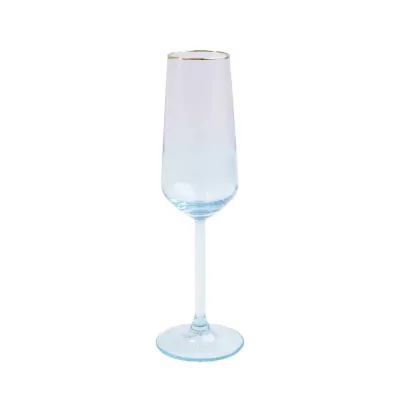 Rainbow Turquoise Champagne Flute