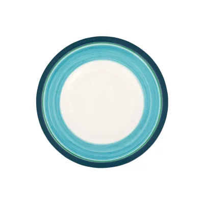 Lisbon Cobalt and Aqua Flower Cocktail Plate 6.75"D