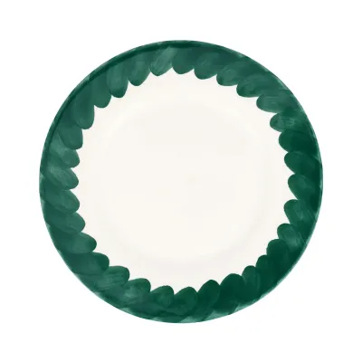 Lisbon Green Brushstroke Round Platter 13"D