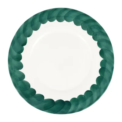 Lisbon Green Brushstroke Round Platter 13"D