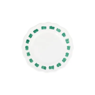 Lisbon Green Stitch Cocktail Plate 6.5"D