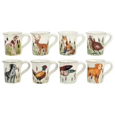 Wildlife Assorted Mugs - Set of 8 4.5"H, 14 oz