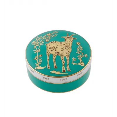 Golden Large Round Box Sheep