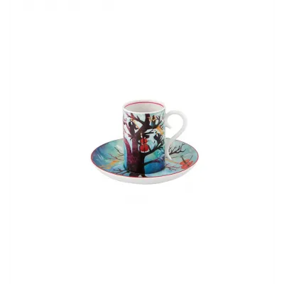 Fur Beethoven Set 4 Coffee Cups & Saucer