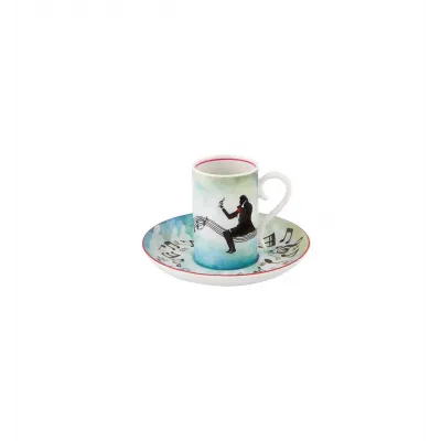 Fur Beethoven Set 4 Coffee Cups & Saucer